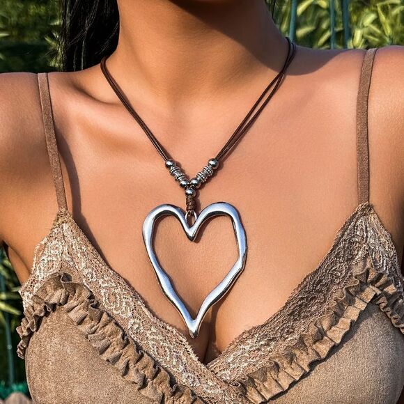 Free People Jewelry - Boho heart Necklace #1493